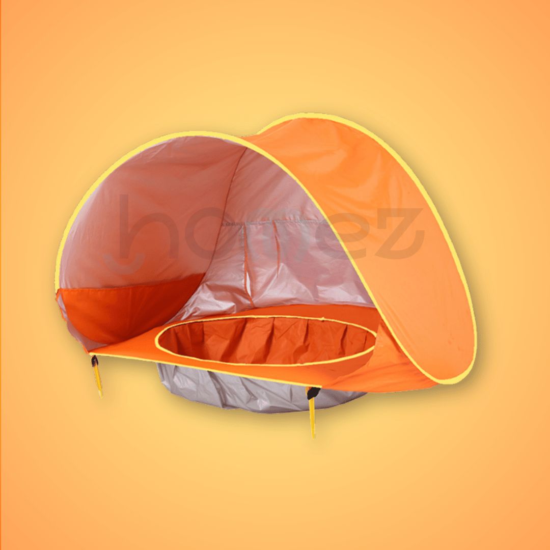 Tenda com Proteção Solar e Piscina