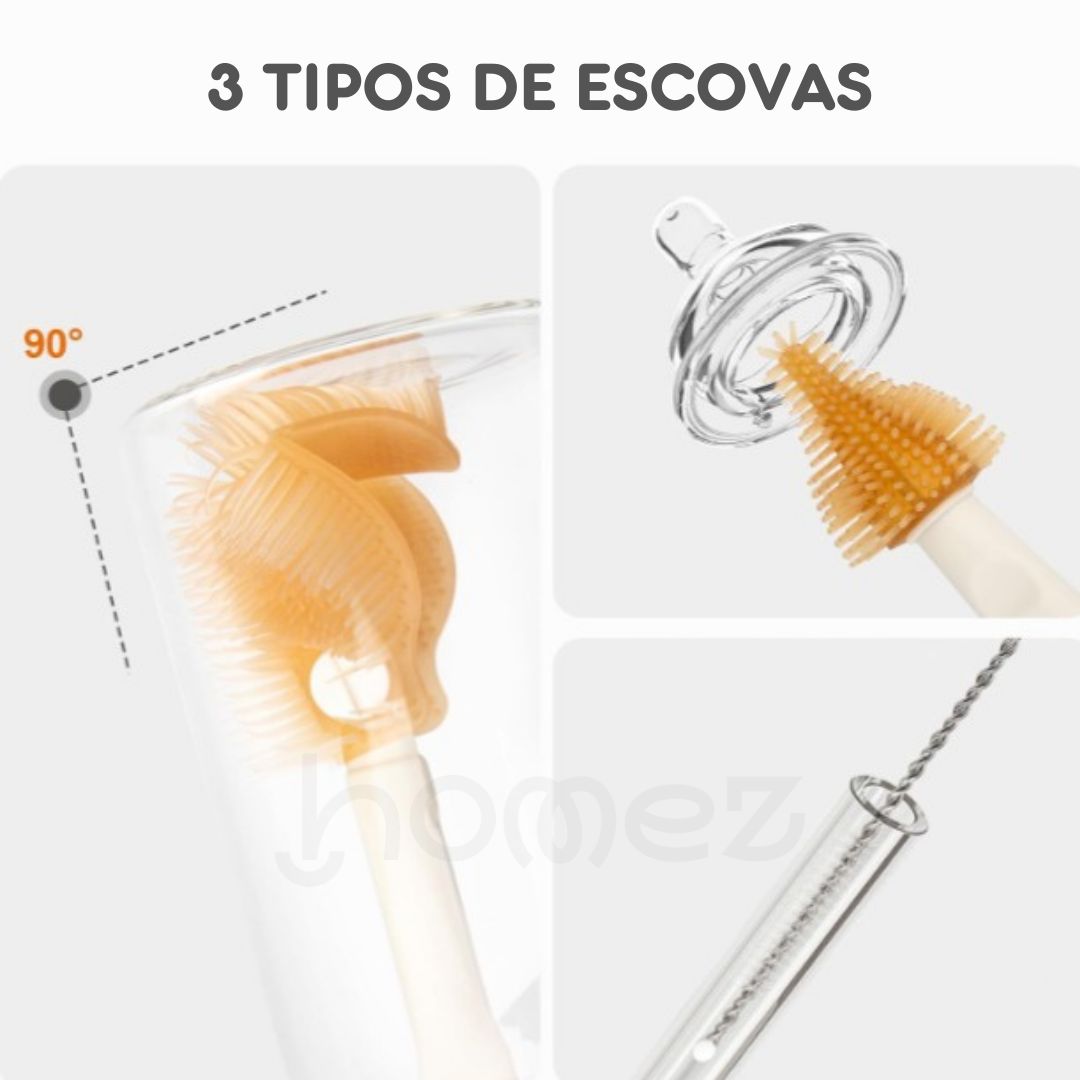 Kit Limpeza de Mamadeiras Portátil (6 peças)
