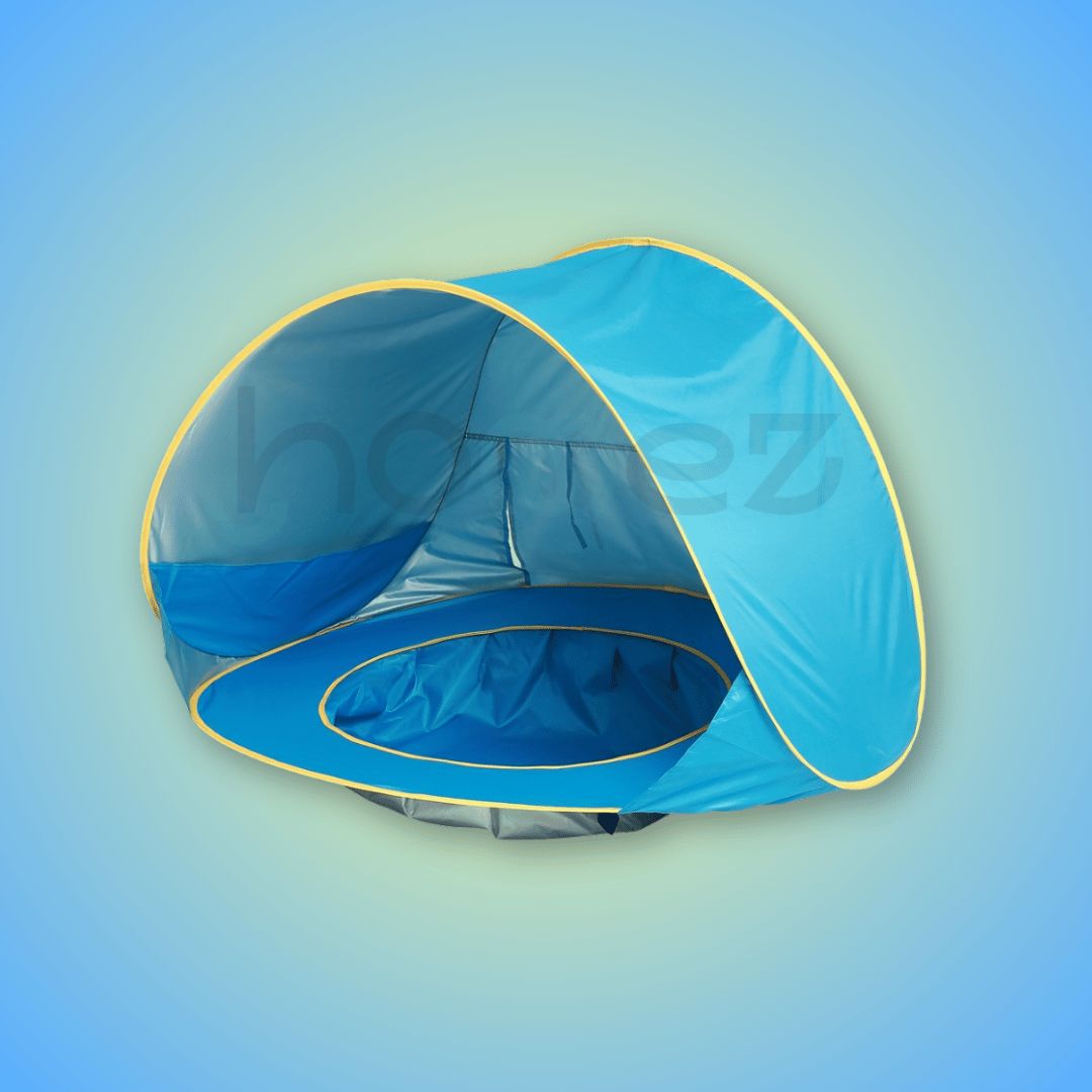 Tenda com Proteção Solar e Piscina