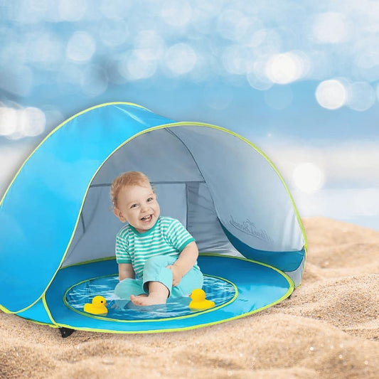 Tenda com Proteção Solar e Piscina