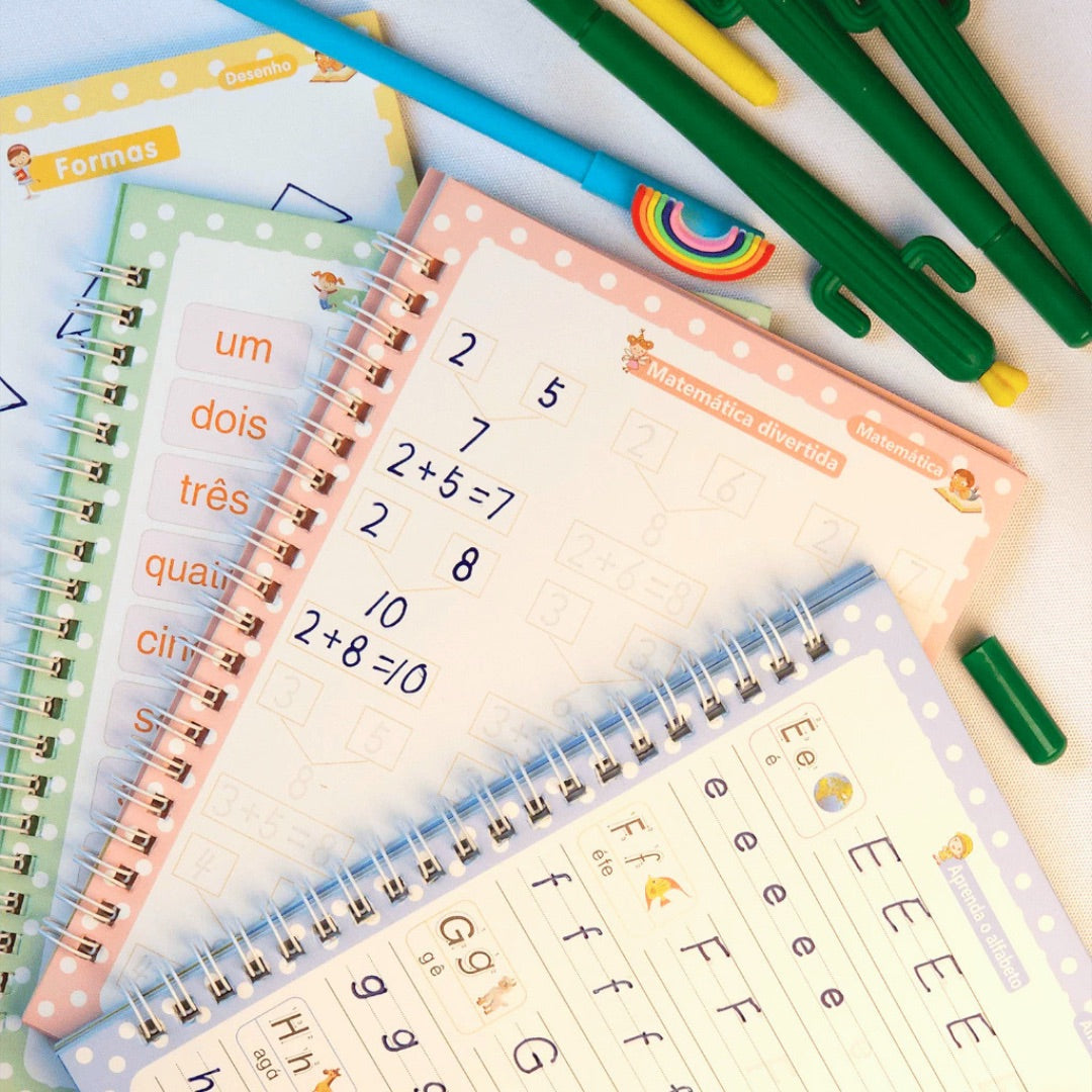 Kit 4 Cadernos Mágicos - Primeiros Traços